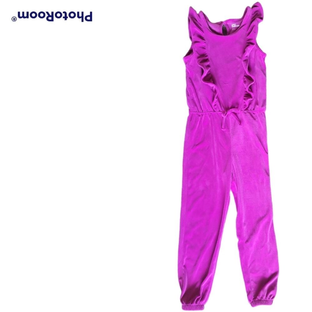 Big Girl's EPIC THREADS Ruffled Velour Jumpsuit - L